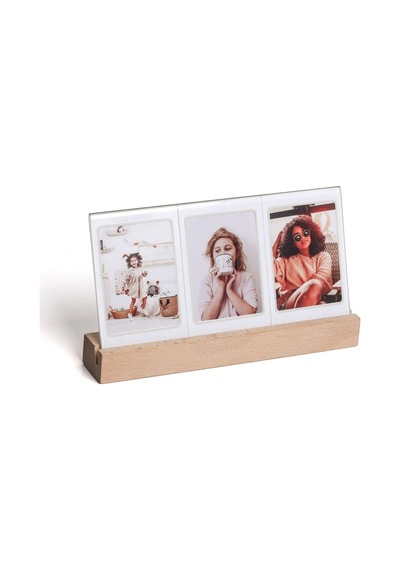 Mini Ahşap Işıklı 5'li Fotoğraf Çerçeve Seti