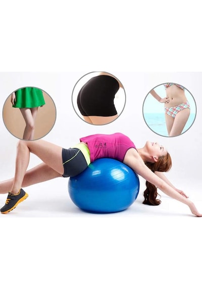 Büyük Boy Pilates Topu 65 CM Pilates Topu + Pompa Mor