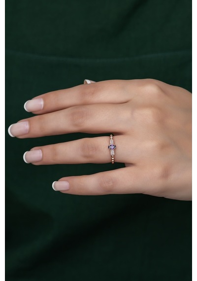 Gümüş Prenses Yüzük Rose Gold Kaplama 925 Ayar Gümüş Rose Gold (511780146)