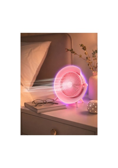Rgb Işıklı 3 Kademeli Usb Şarjlı Masaüstü Vantilatör Renk