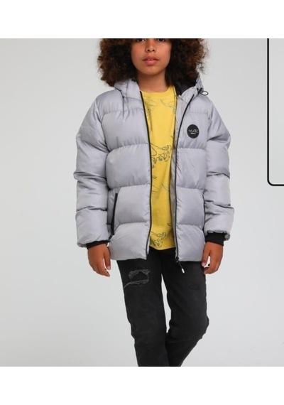 Jack Lions Erkek Çocuk Kapüşonlu Şişme Stoperli Rüzgara Soğuğa Dayanıklı Mont-13448-grı Gri