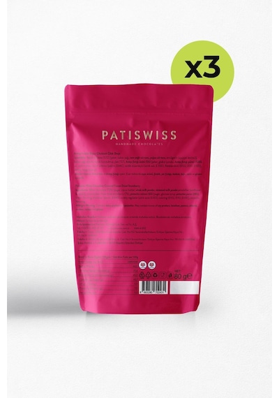 Patiswiss Antep Fıstıklı Beyaz Çikolatalı Çilek Draje 3 x 80 G