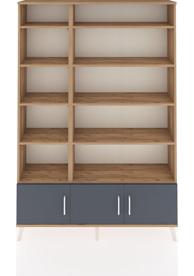 Arges Dolap 10 Raflı 3 Kapaklı 132x30x195 Çam-antrasit/çam Çam