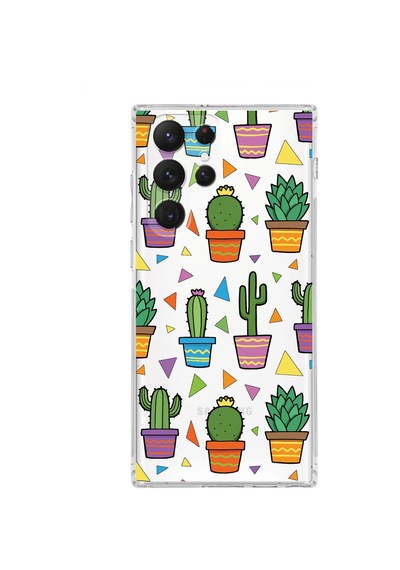 Samsung Galaxy S22 Ultra İle Uyumlu 1mm Slim Fit Water Color 4 Baskılı Şeffaf Kılıf Şeffaf