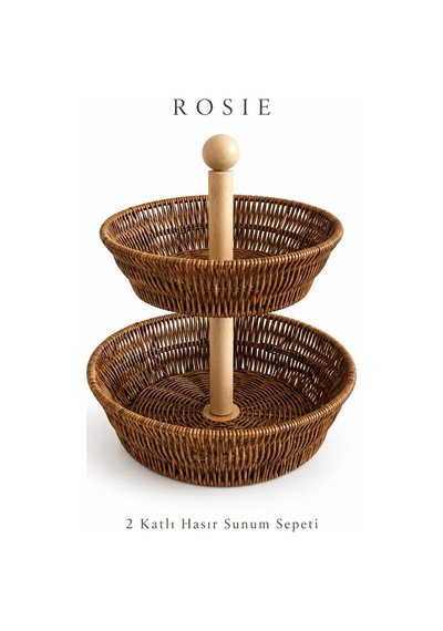 Rosıe 2 Katlı Hasır Görünümlü Sunumluk Karışık