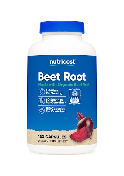 Beet Root 2400mg, 180 Capsules - Ccof Certified Made With Organic Beet Root, Superfood