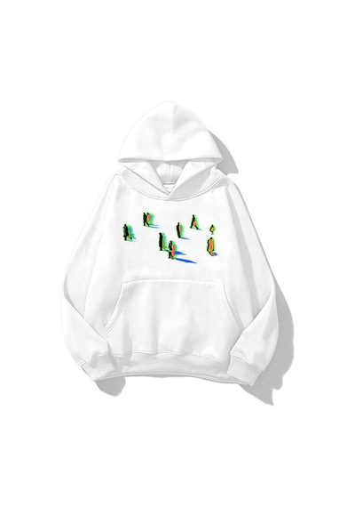 Startmore Unisex Shadows Sweatshirt Hoodie Beyaz Beyaz