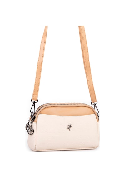 Nas Bag Kadın Mini Şık Çapraz Çanta Krem Camel Gofraj Krem - Camel