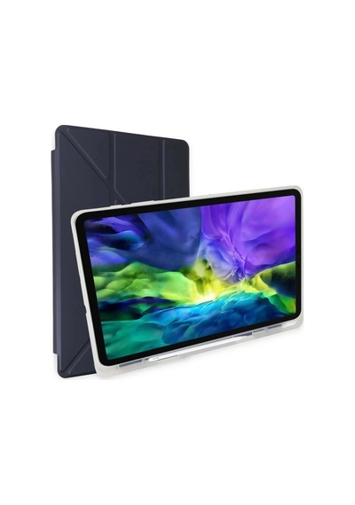 Apple İpad Pro 12.9 2021 Kılıf Kalemlikli Mars Tablet Kılıfı - Lacivert Arka Kapak