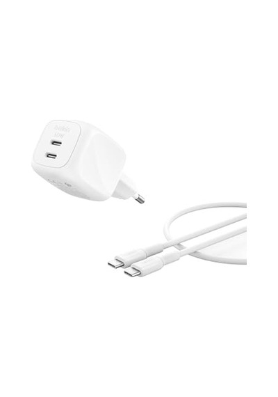 Smartprotect 2 Portlu Usb-c Şarj Cihazı 50 W, Çift Portlu Gan Şarj Cihazı, 1 M Usb-c Kablo Dahil, Macbook, İphone 1