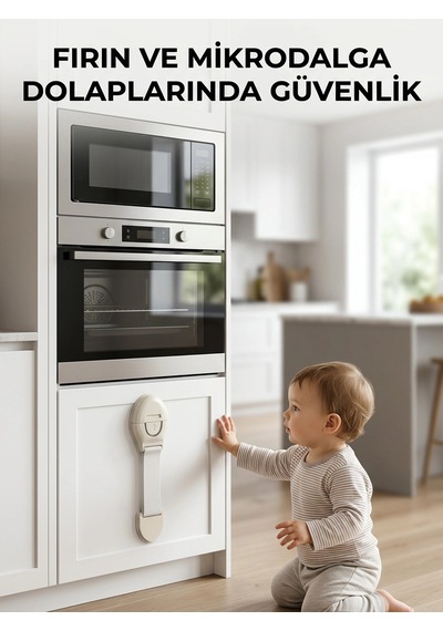 Mey İthalat Bebek Güvenlik Dolap Kilidi Çok Amaçlı Çocuk Emniyet Kilit Sistemi
