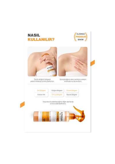 Kojik Asit İçerikli Vücut Peeling Spreyi Batık Ve Kararma Karşıtı Bakım 200ml