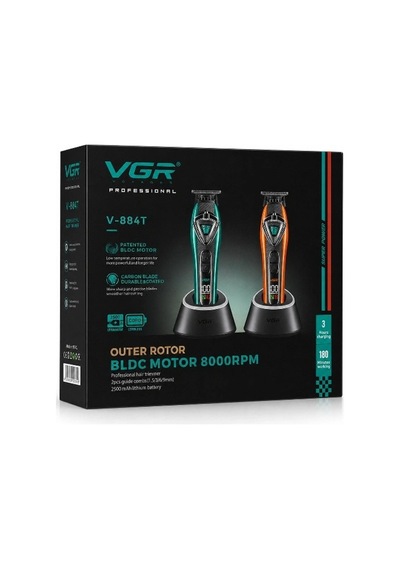 V-884t Profesyonel Sakal Ve Ense Çizim Tıraş Makinesi, 8000 Rpm Bldc Motor, Trimmer, Yedek Kapaklı