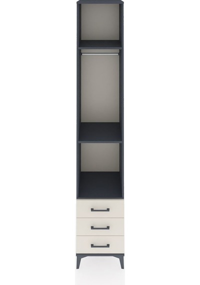 Hyperion Dolap 3 Raflı 3 Çekmeceli Tek Askılı 44x44x243 Antrasit-aytaşı Antrasit