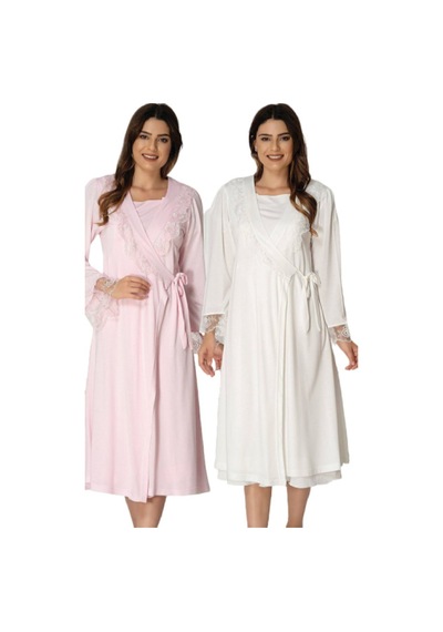 Effort Pijama Kadın Beyaz Collection Lohusa Sabahlık 2017 Beyaz