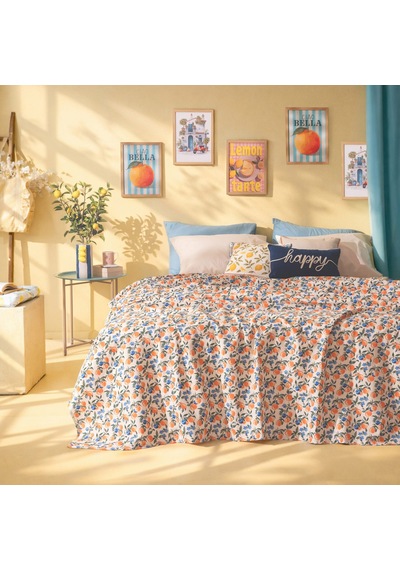 Soft Capri Çift Kişilik Pike - Renkli - 200x220 Cm Çok Renkli