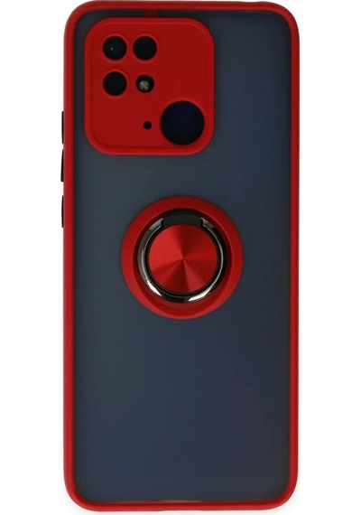 Newface Xiaomi Poco C40 Kılıf Montreal Yüzüklü Silikon Kapak - Kırmızı