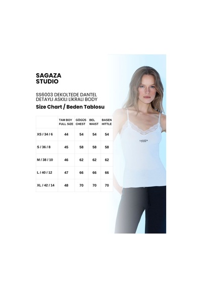 Sagaza Studio Ss6003 Likralı Body Ekru