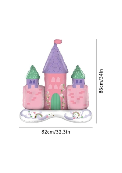 Prenses Konsept Pembe Mor Balon Prenses Evi Şato Balon Konsept Doğum Günü Balon çok renkli