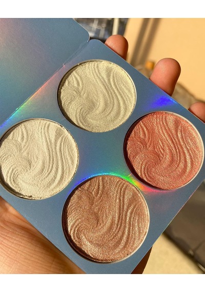 Makyaj Paleti, Premium Kalite 4 Renk Işıltılı Aydınlatıcı, Suya Dayanıklı Uzun Ömürlü Formül, Profesyonel Yüz Kontür Ve Aydınlatma Paleti, Tüm Cilt Tonları İçin Çok Renkli