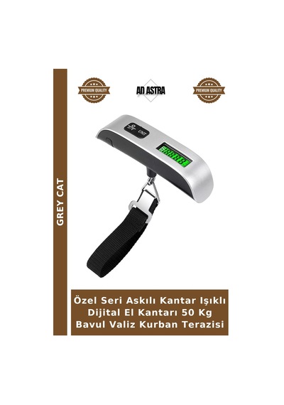 Özel Seri Askılı Kantar Işıklı Dijital El Kantarı 50 Kg Bavul Valiz Kurban Terazisi Çok Renkli