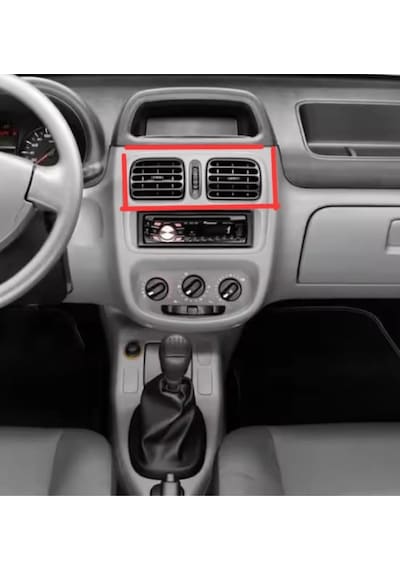 Hareketli Renault Clio Reno Yönlendirmeli Gri Renk 1 Çift Orta Kalorifer Fan Havalandırma Izgarası