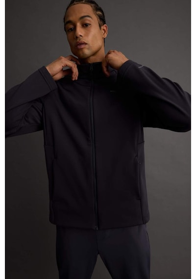 Defacto Defactofit Su İtici Slim Fit Dar Kesim Fermuarlı Softshell Yağmurluk E9495ax25auar214 Antrasit