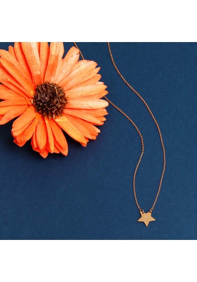 Kuyumcudukkani Zincirli"9mm Yıldız"figürlü Kolye-37111-r Rose Gold