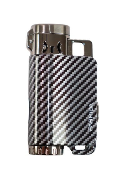 Parmida 3 Torch Pürmüz Siyah Karbon Desenli Puro Çakmağı - Tr8976