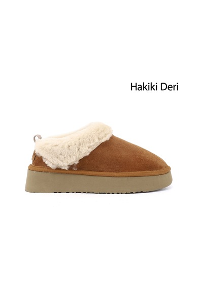 Gönderir Kadın Taba Süet W Tazz Kalın Tabanlı Hakiki Deri Kürklü Terlik Ddza81234705