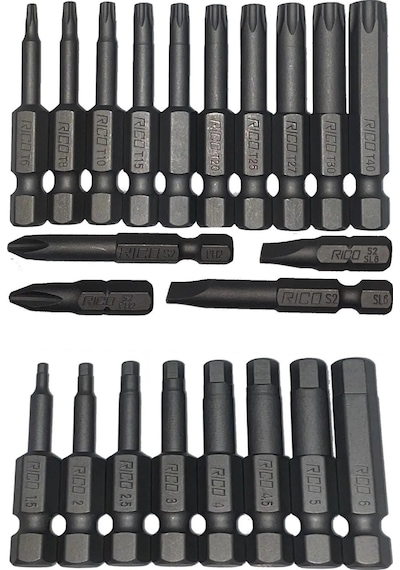 Matkap Uçları Torx Alyan Düz Yıldız 22 Parça 50 Mm Manyetik Mıkna