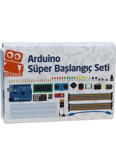 Arduino Uyumlu Süper Başlangıç Seti Uno Rev3 (Klon) (E-Kitap Hediyeli ve Videolu)