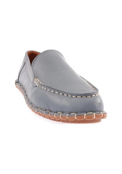 Dgn 603-23y Kadin Dikiş Detayli Loafer Ayakkabi 603-2109-R0884 Koyu Mavi