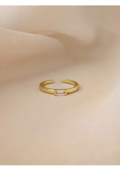 Zirkon Taşlı Ayarlanabilir Gold Altın Renkli Yüzük Gold