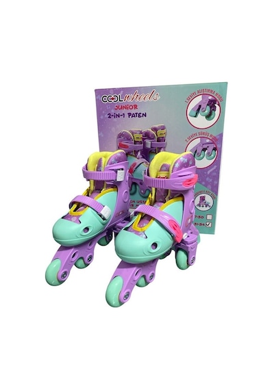31-34 Ayarlı 2 İn 1 Otomatik Alıştırma Olan Paten 7589 Pembe