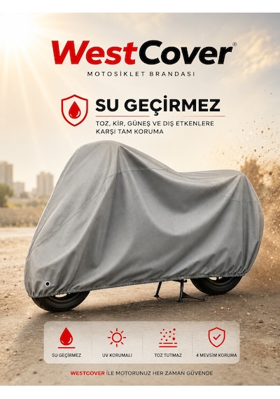 Arora Htx Pro 50 Gri Arka Çanta Ve Kilit Uyumlu-motosiklet Brandası,su Geçirmez Uvli Motor Örtüsü Bağlantı Klipsli Taşıma Çantalı.