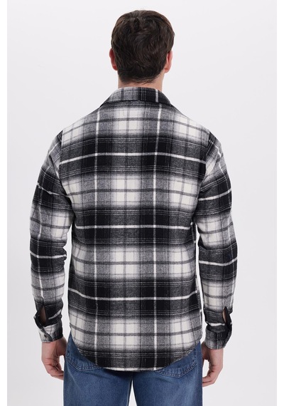 Tudors Erkek Slim Fit Dar Kesim Kareli Kışlık Oduncu Gömlek-42223 Siyah Tudors Erkek Slim Fit Dar Kesim Kareli Kışlık Oduncu Gömlek-42223 Siyah