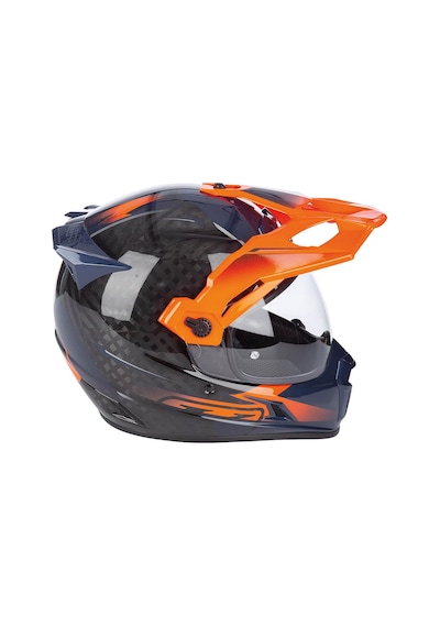 Klim Krios Pro Carbon Echo Adv Rally Motosiklet Kaskı Siyah Oranj Siyah / Oranj
