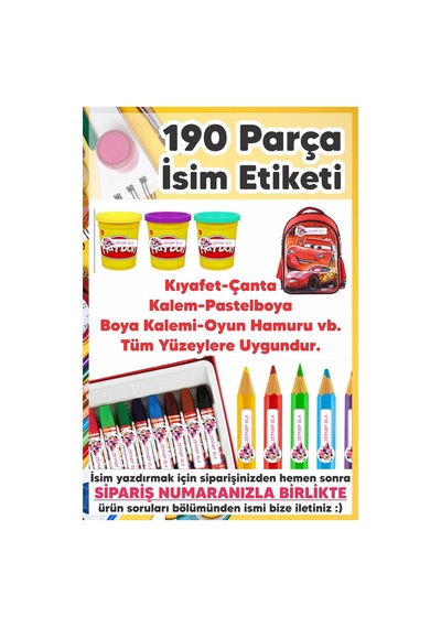 Okul Etiketi Kalem Defter Etiketi Özel Isim Yazılabilen Etiket 190 Adet