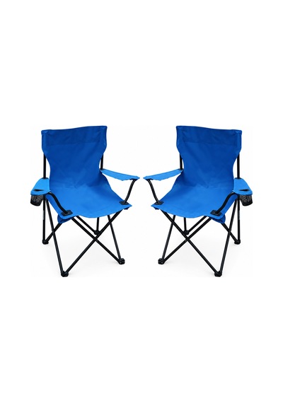 2 Sandalyeli Katlanır Kamp Seti 60x40 Cm Masa Ve Sandalye Mavi
