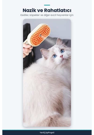 Kedi Köpek Buharlı Pet Tarağı - Sprey Özellikli