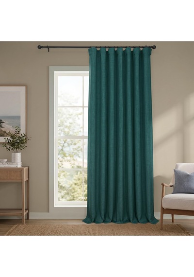 Oturma Odası İçin Ekstra Geniş Oda Karartma Perdeleri 100 X 96 Suni Keten, Boch-ln18523-96-dw 1 Panel Arduvaz Camgöbeği