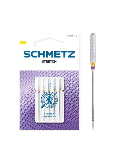Schmetz 130/705 H-s 11/75 Stretch Aile Makinesi İğnesi Nevresim Jarse Ve İnce Örme Kumaşlar İçindir Orta Yuvarlak Uç 1 Paket 5 Adettir Tüm Ev Tipi Marka Makineler İle Uyumludur