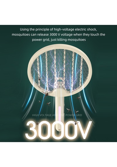 Ruicoo Usb Şarjlı 2'li 1 Arada Sinek Ve Böcek Öldürücü - 3000v Güçlü Elektrikli Sivrisinek Raketi & Işık Tuzağı Diğer