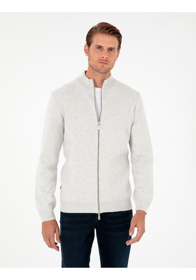 Pierre Cardin Erkek Açık Gri Melanj Hırka Triko 50296442-vr091 Açık Gri Melanj