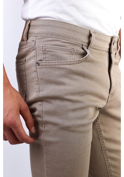 HLT Jeans Erkek Bej Slim Fit Esnek Likralı Jean Kot Pantolon Bej