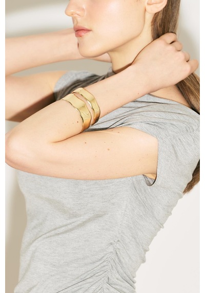 Çift Kelepçe Bileklik Gold Ss26blk00016-51