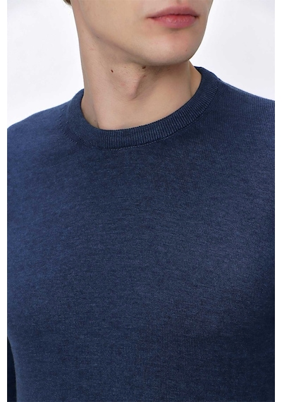 Morven Basic Dinamik Fit Rahat Kesim Bisiklet Yaka Triko Kazak 99kc017005308 İndigo