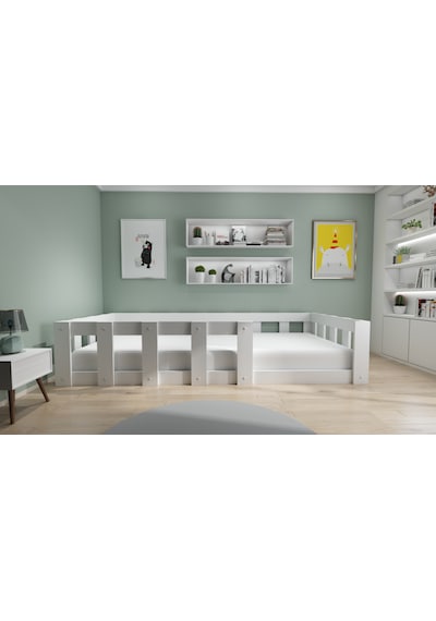 Herseycik Ninnimo Montessori 90X190 Yatak Uyumlu Mdf Karyola My10-1 Beyaz