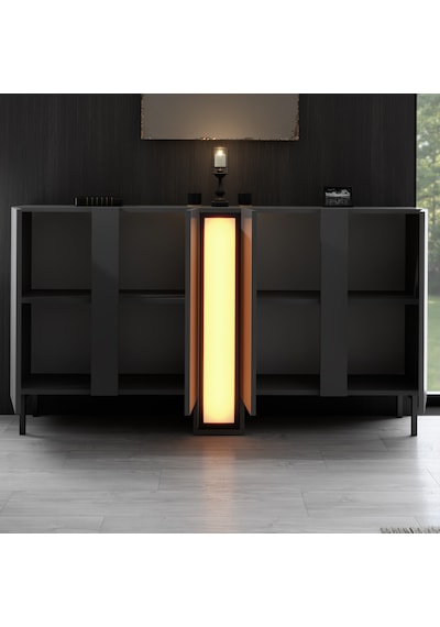 Nova Siyah Demir Ayaklı Rgb Led Işık Sistemli Antrasit Konsol Antrasit - Siyah Nova Siyah Demir Ayaklı Rgb Led Işık Sistemli Antrasit Konsol Antrasit - Siyah